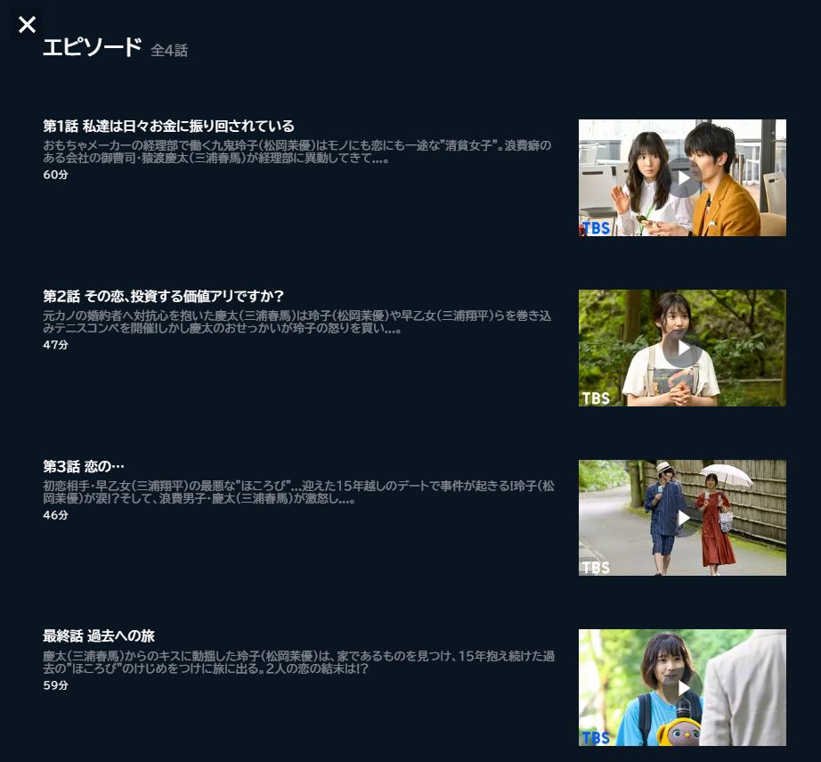 U-NEXT ドラマ おカネの切れ目が恋のはじまり 無料動画配信