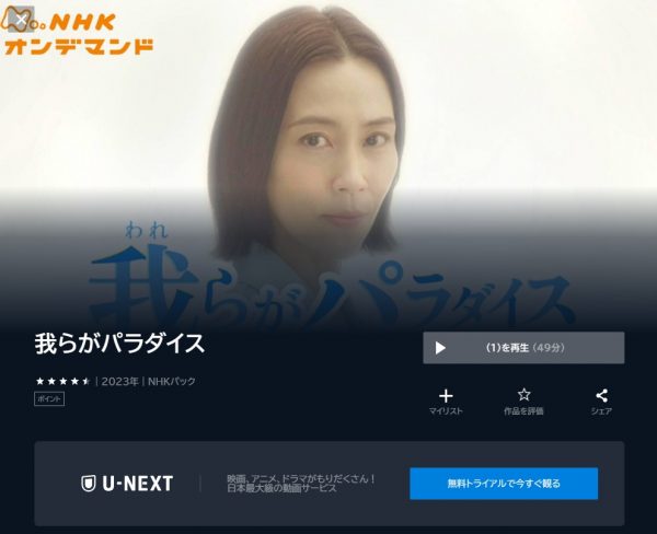 ドラマ 我らがパラダイス 無料動画配信