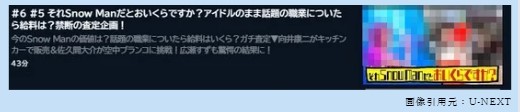 バラエティ　それSnow Manにやらせて下さい　無料動画配信