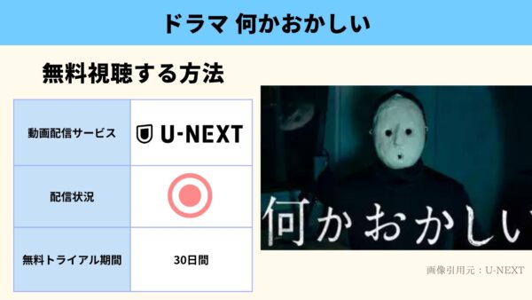 U-NEXT ドラマ 何かおかしい 無料配信動画