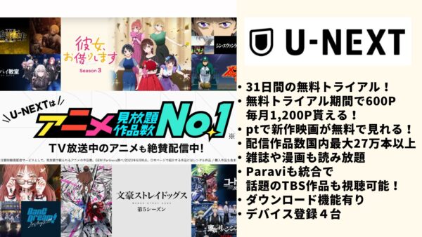 U-NEXT アニメ 七つの魔剣が支配する 動画無料配信