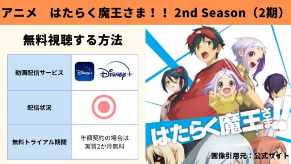アニメ はたらく魔王さま！！ 2nd Season（2期第2シーズン） 動画配信