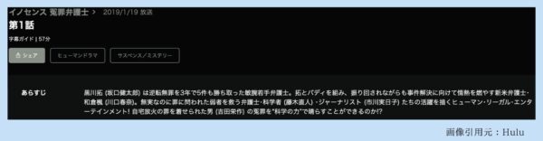 Hulu ドラマ イノセンス 冤罪弁護士 配信動画