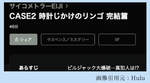 Hulu ドラマ　サイコメトラーEIJI 無料配信動画