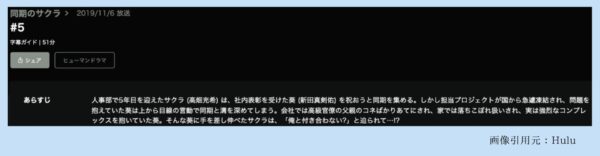 Hulu ドラマ 同期のサクラ 動画配信