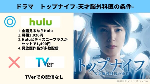 Hulu ドラマ トップナイフ-天才脳外科医の条件- 配信動画