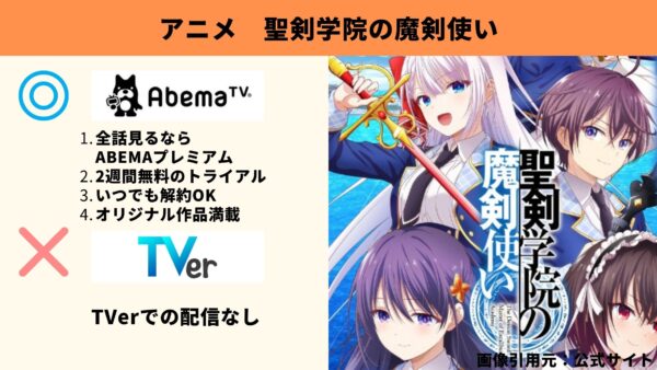 アニメ 聖剣学院の魔剣使い 動画無料配信