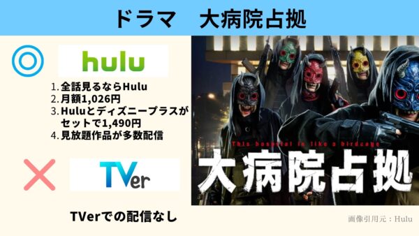 ドラマ 大病院占拠 配信動画 Hulu