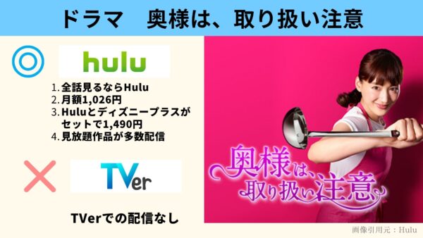 Hulu ドラマ 奥様は、取り扱い注意 配信動画