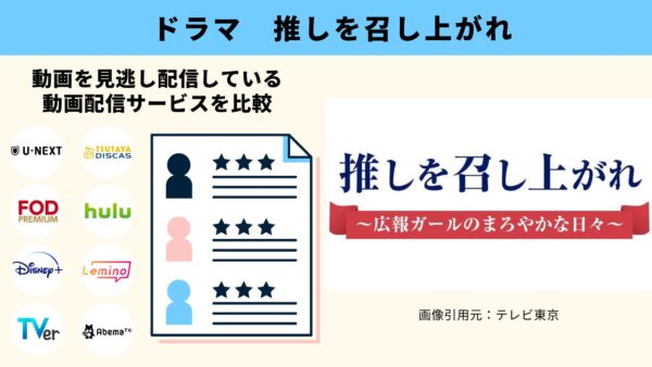 ドラマ 推しを召し上がれ 無料動画配信