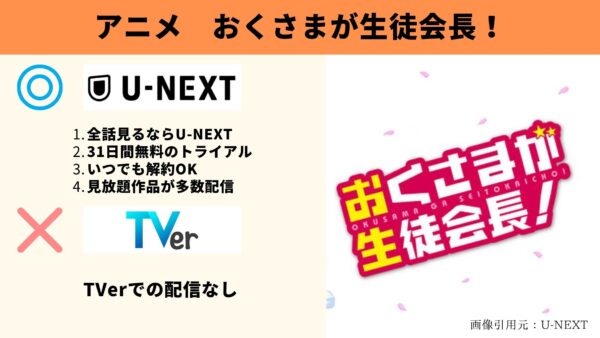 U-NEXT アニメ おくさまが生徒会長！ 無料配信動画