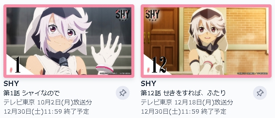 アニメ SHY（シャイ）1期 動画無料配信