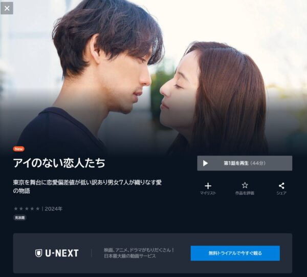 ドラマ アイのない恋人たち 無料動画配信