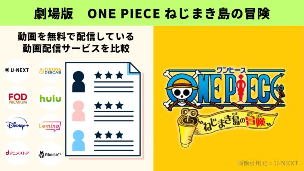 U-NEXT 映画 ONE PIECE ねじまき島の冒険 無料配信動画
