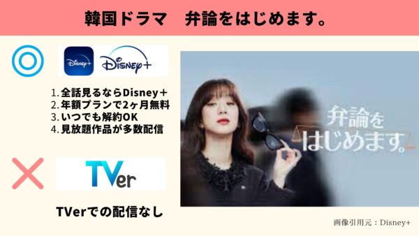 ディズニープラス 韓国ドラマ 弁論をはじめます。　配信動画