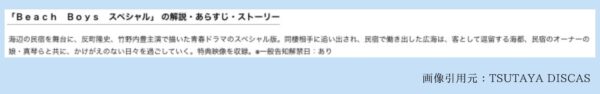 ドラマ ビーチボーイズスペシャル TSUTAYA DISCAS 無料視聴 DVDレンタル
