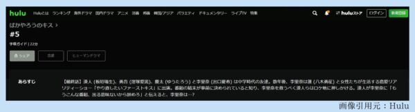ドラマ ばかやろうのキス 無料視聴 Hulu