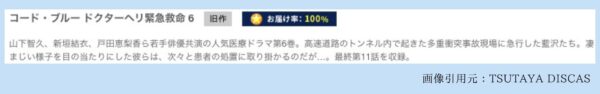 TSUTAYA DISCAS ドラマ コード・ブルー －ドクターヘリ緊急救命－1st season 無料配信動画 DVDレンタル