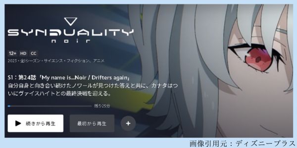 アニメ SYNDUALITY Noir（シンデュアリティノワール） 第2クール 24話最終回 動画配信