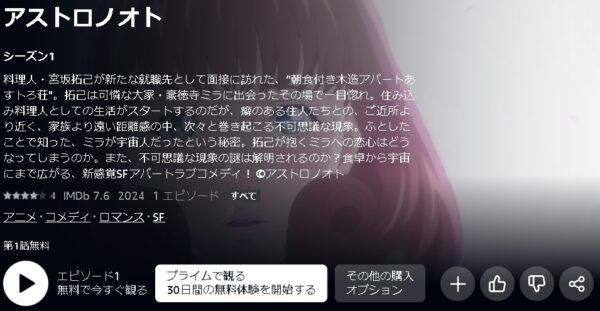 Amazonプライム（アマプラ） アニメ アストロノオト 動画無料配信