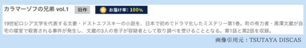 ドラマカラマーゾフの兄弟 TSUTAYA DISCAS 無料視聴